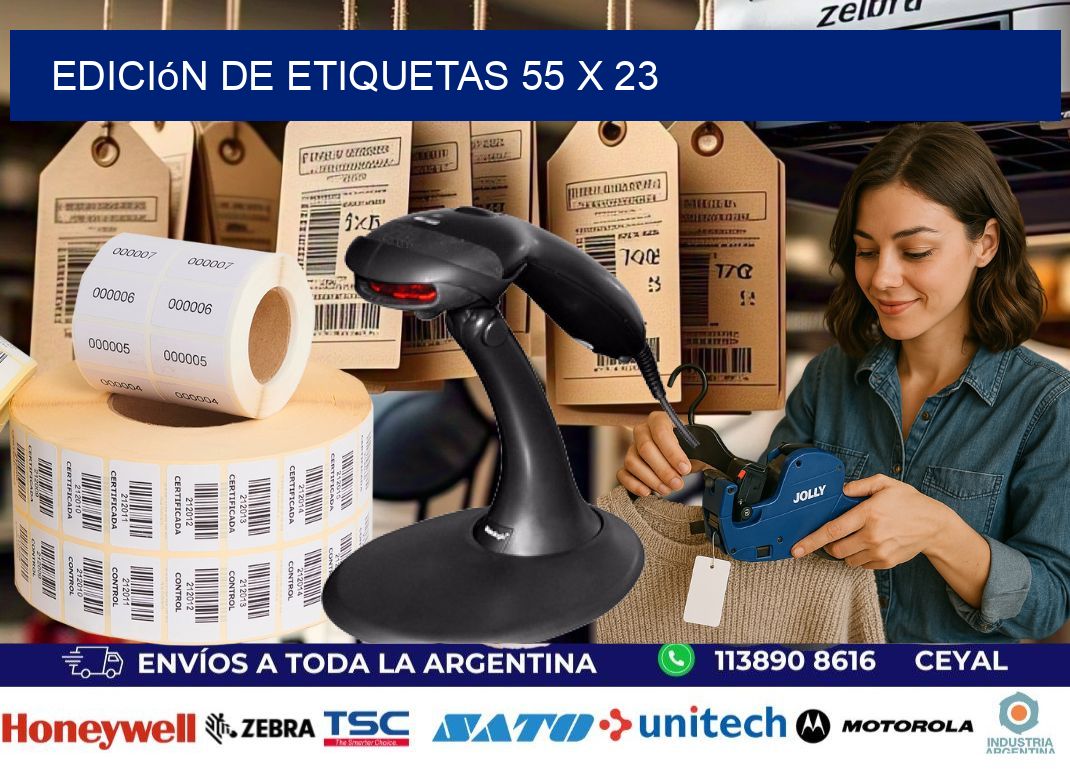 Edición de etiquetas 55 x 23