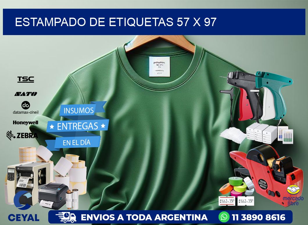 Estampado de etiquetas 57 x 97