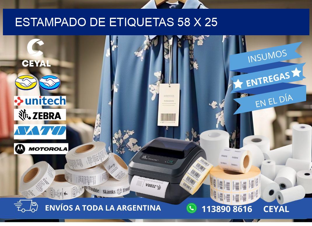 Estampado de etiquetas 58 x 25