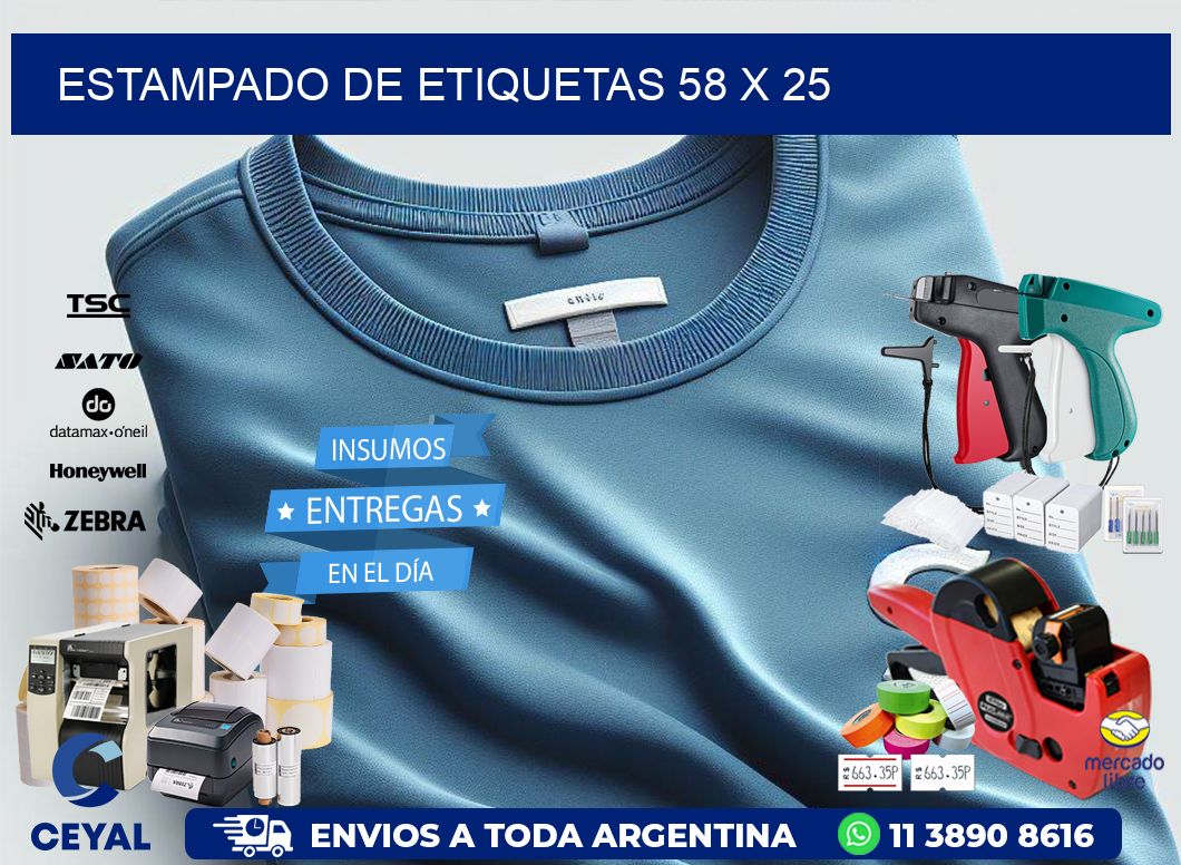 Estampado de etiquetas 58 x 25