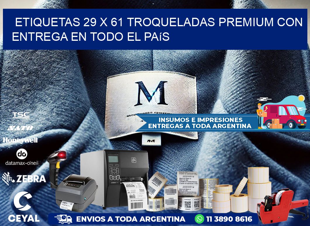 Etiquetas 29 x 61 troqueladas premium con entrega en todo el país