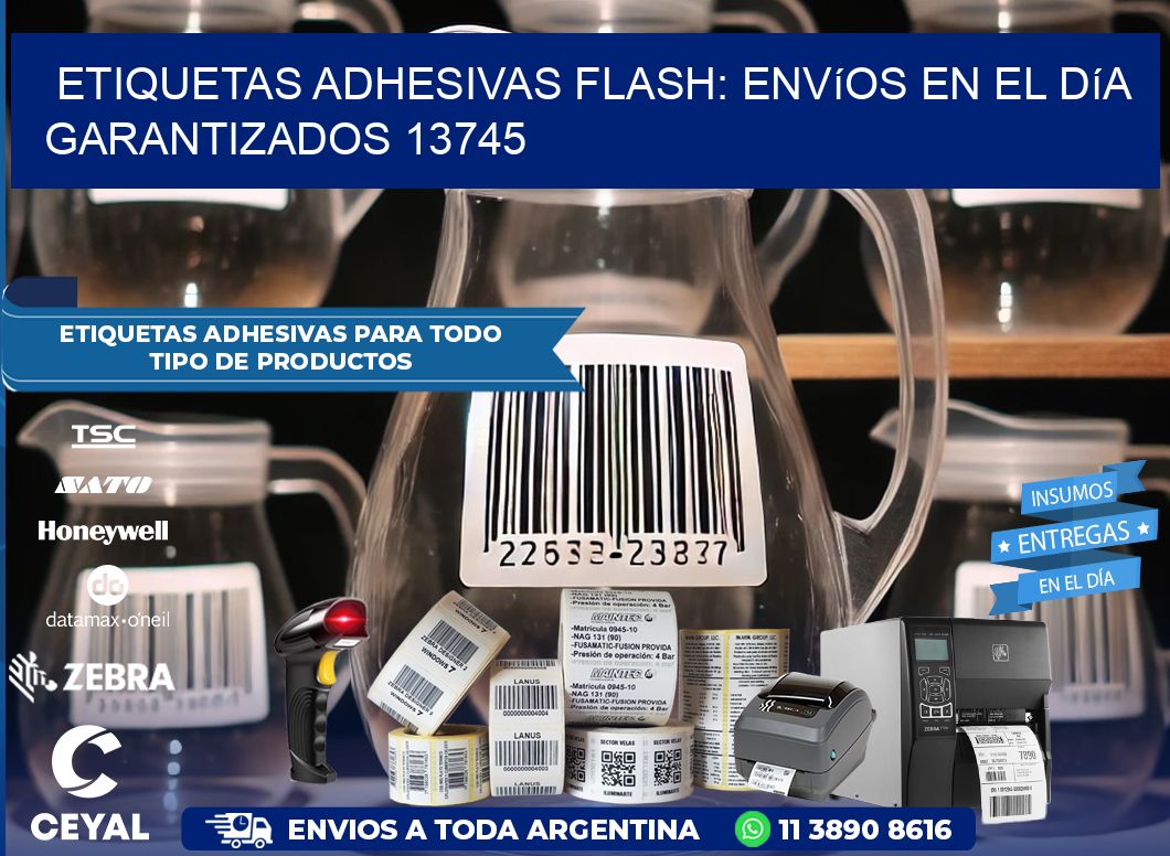Etiquetas adhesivas Flash: Envíos en el Día Garantizados 13745