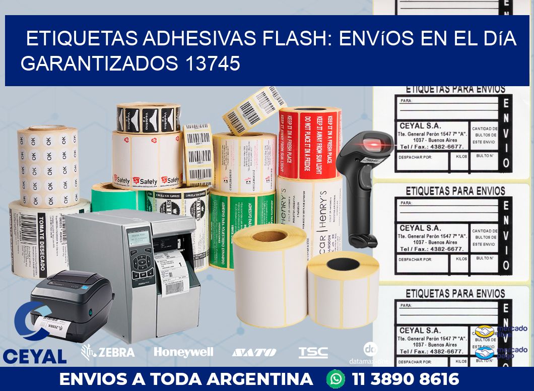 Etiquetas adhesivas Flash: Envíos en el Día Garantizados 13745