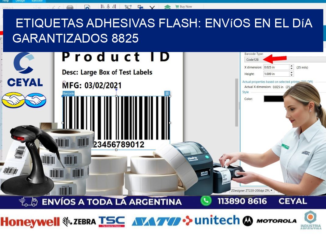 Etiquetas adhesivas Flash: Envíos en el Día Garantizados 8825