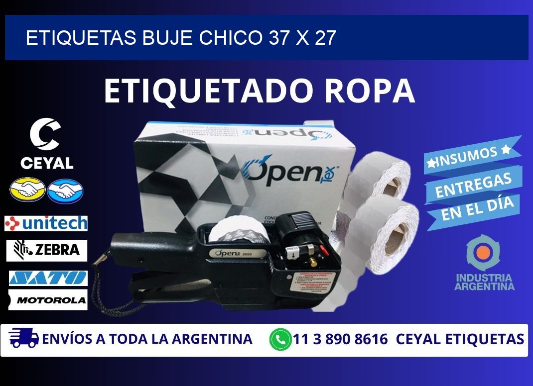 Etiquetas buje chico 37 x 27