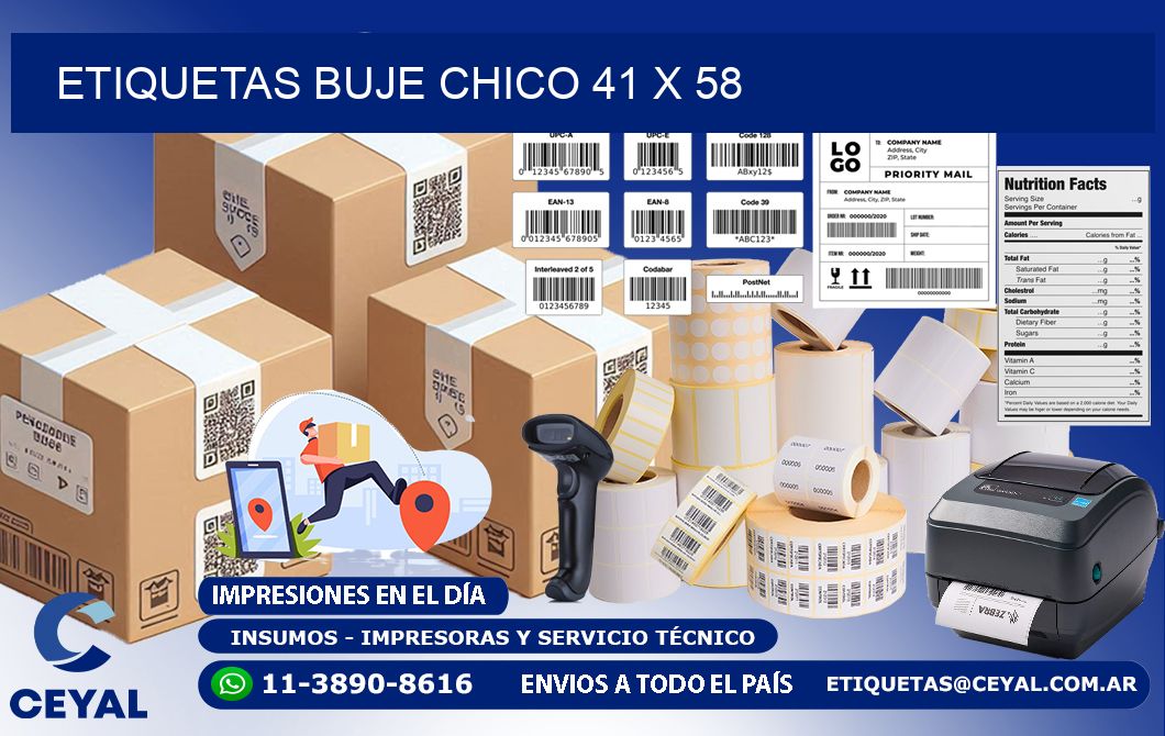Etiquetas buje chico 41 x 58