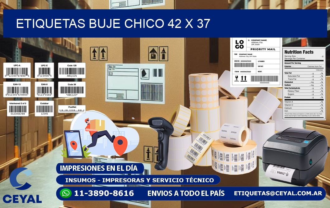 Etiquetas buje chico 42 x 37
