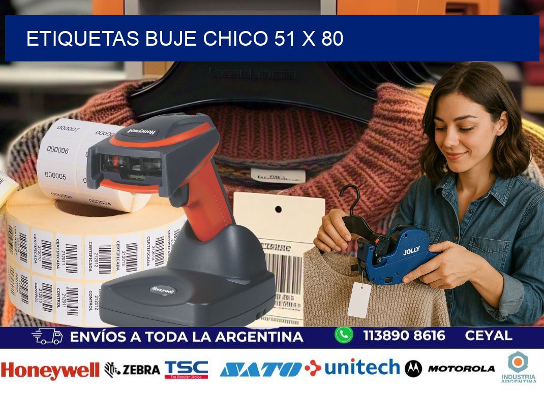 Etiquetas buje chico 51 x 80