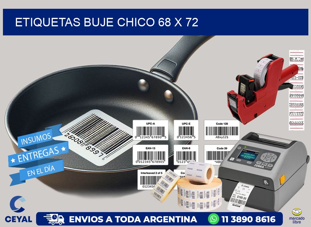 Etiquetas buje chico 68 x 72