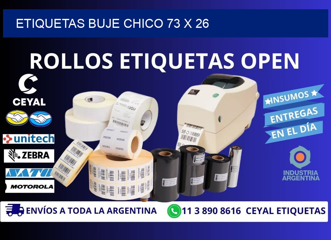 Etiquetas buje chico 73 x 26
