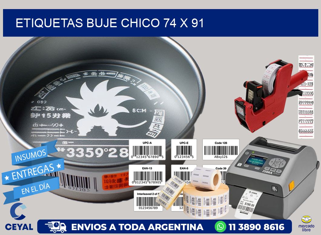 Etiquetas buje chico 74 x 91