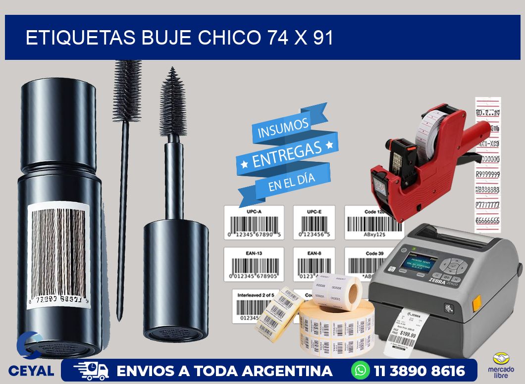 Etiquetas buje chico 74 x 91
