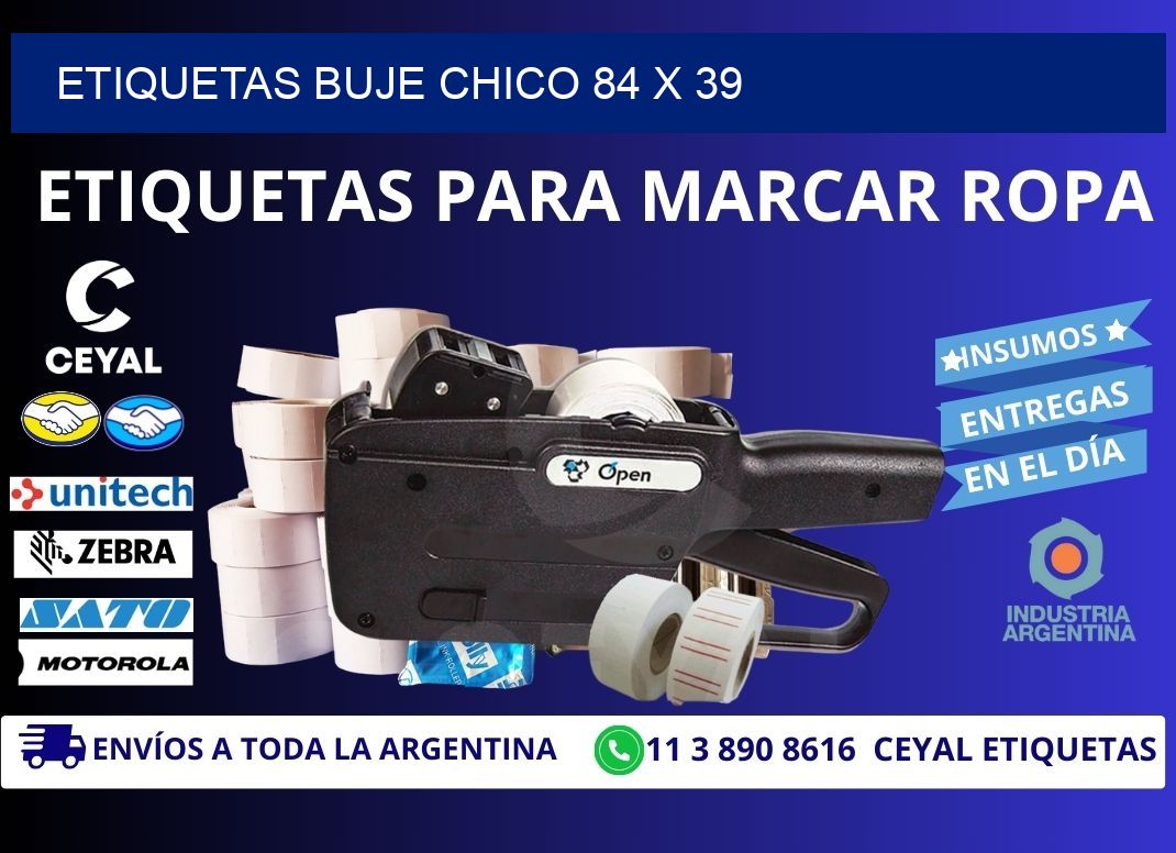 Etiquetas buje chico 84 x 39