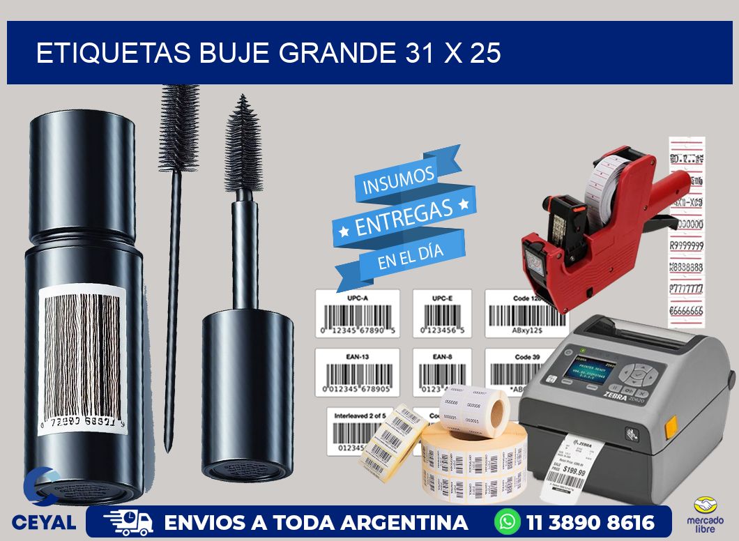 Etiquetas buje grande 31 x 25