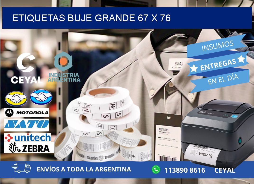 Etiquetas buje grande 67 x 76