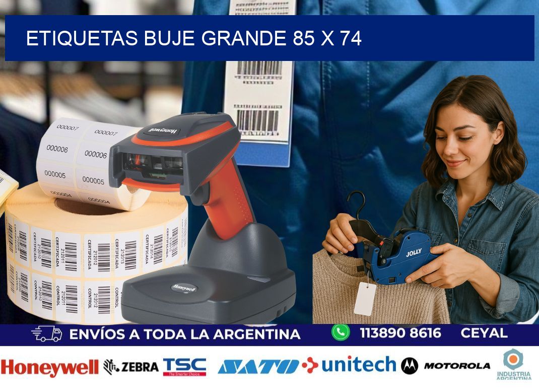 Etiquetas buje grande 85 x 74