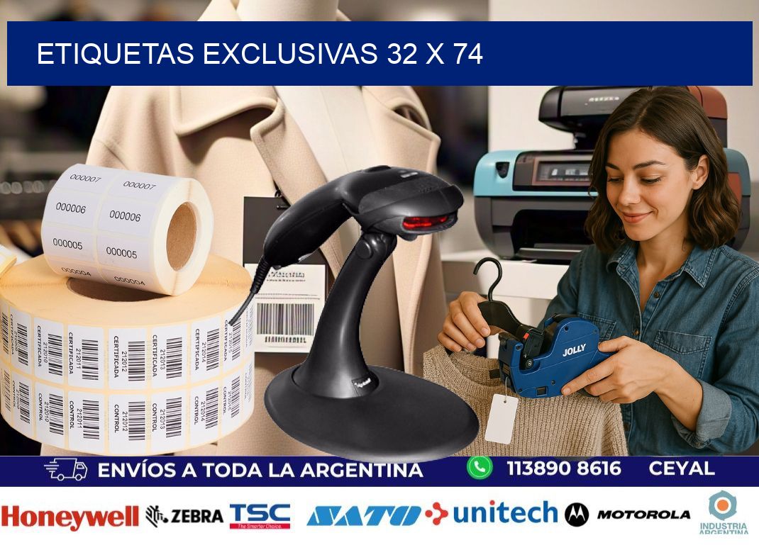 Etiquetas exclusivas 32 x 74