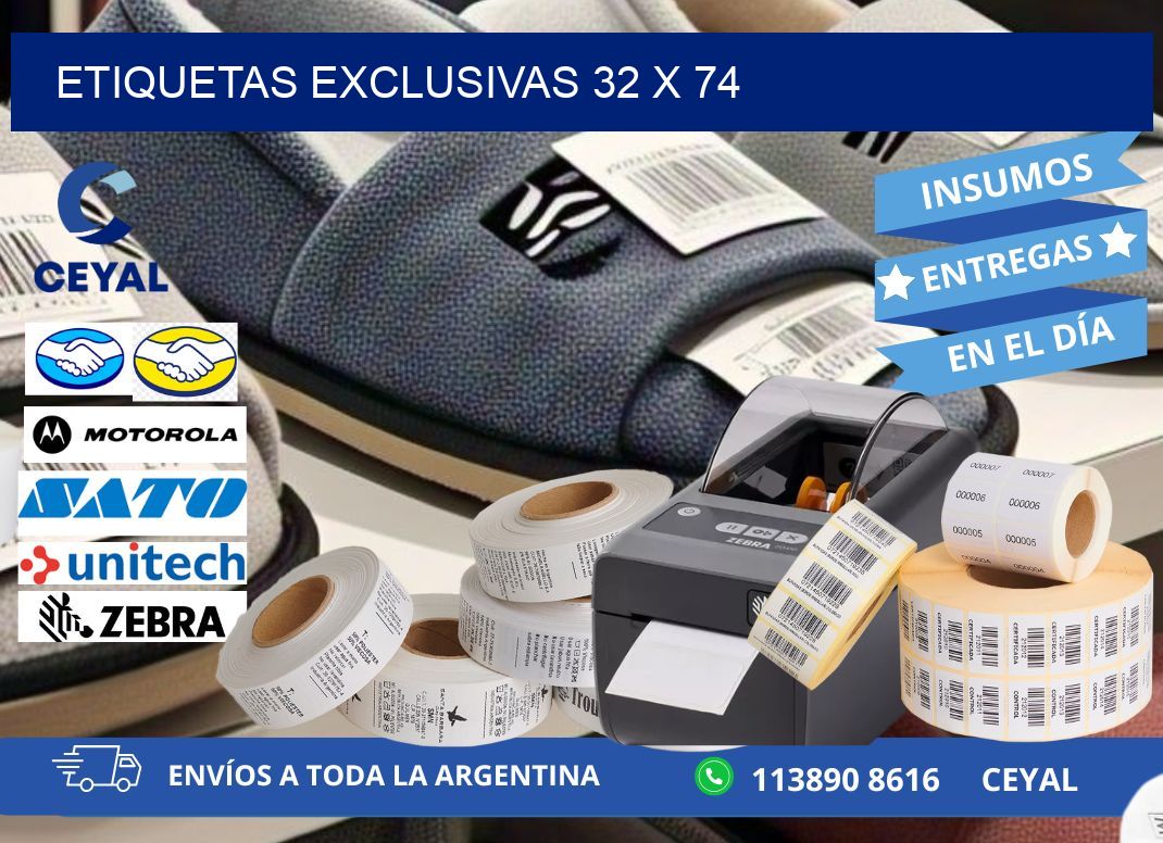 Etiquetas exclusivas 32 x 74