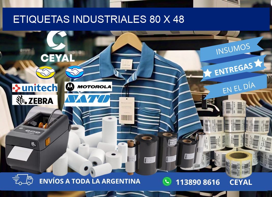 Etiquetas industriales 80 x 48