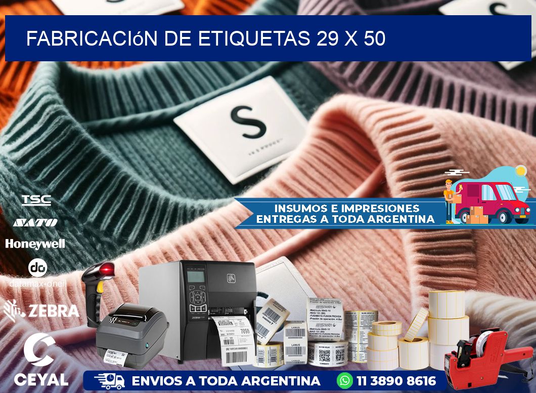 Fabricación de etiquetas 29 x 50