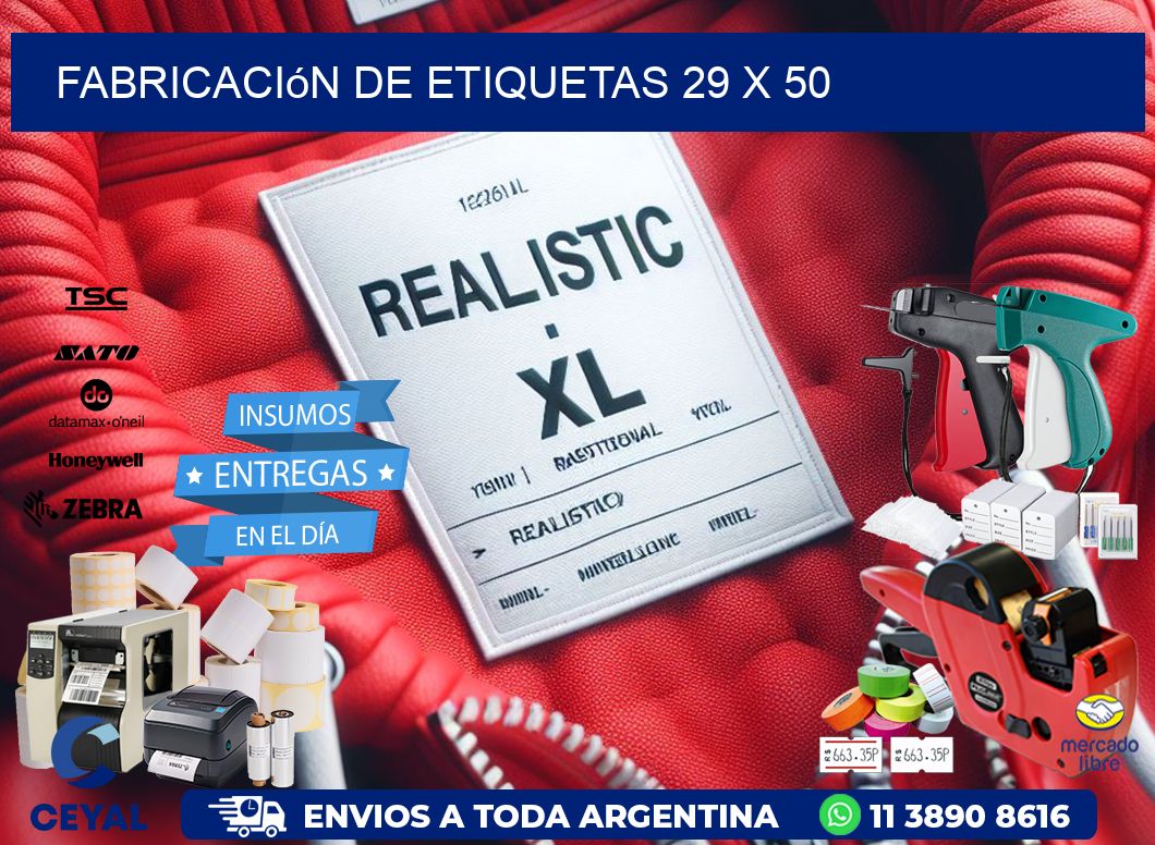 Fabricación de etiquetas 29 x 50