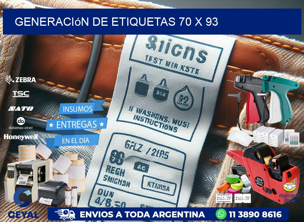 Generación de etiquetas 70 x 93