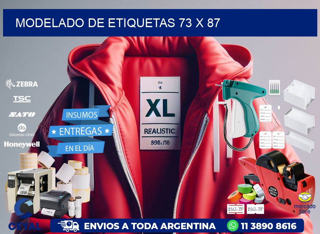 Modelado de etiquetas 73 x 87