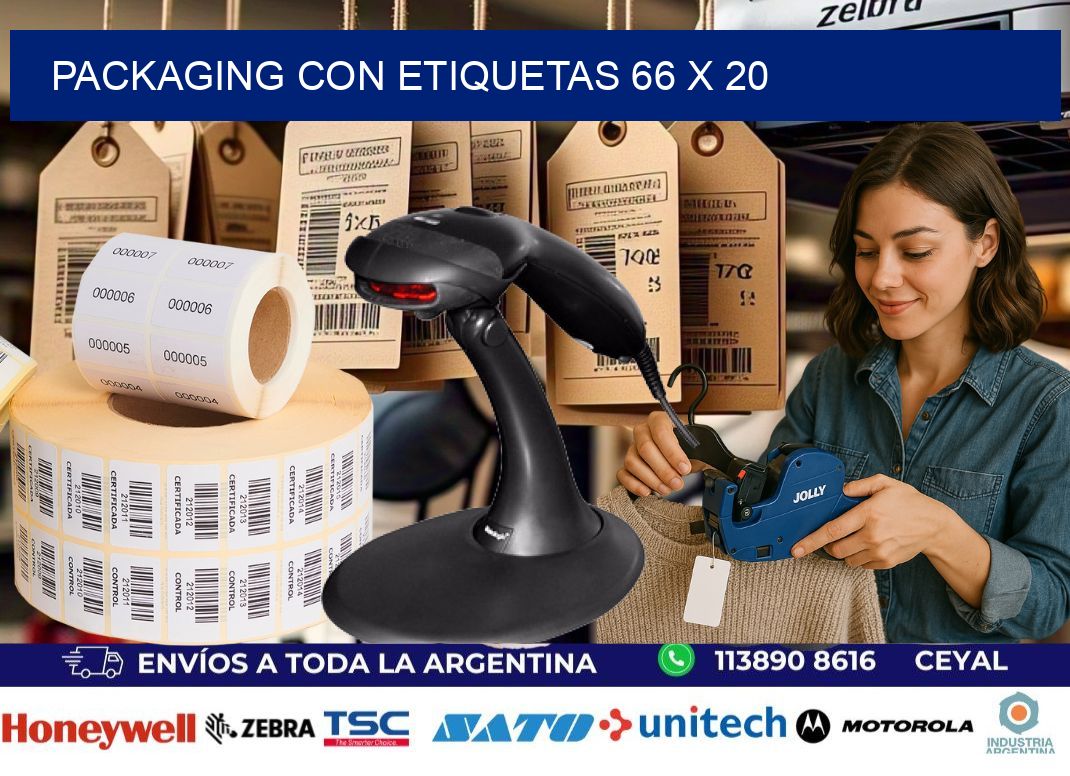 Packaging con etiquetas 66 x 20