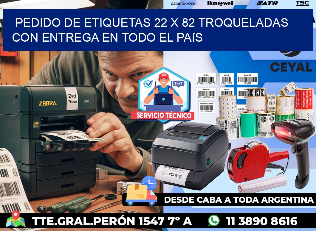 Pedido de etiquetas 22 x 82 troqueladas con entrega en todo el país