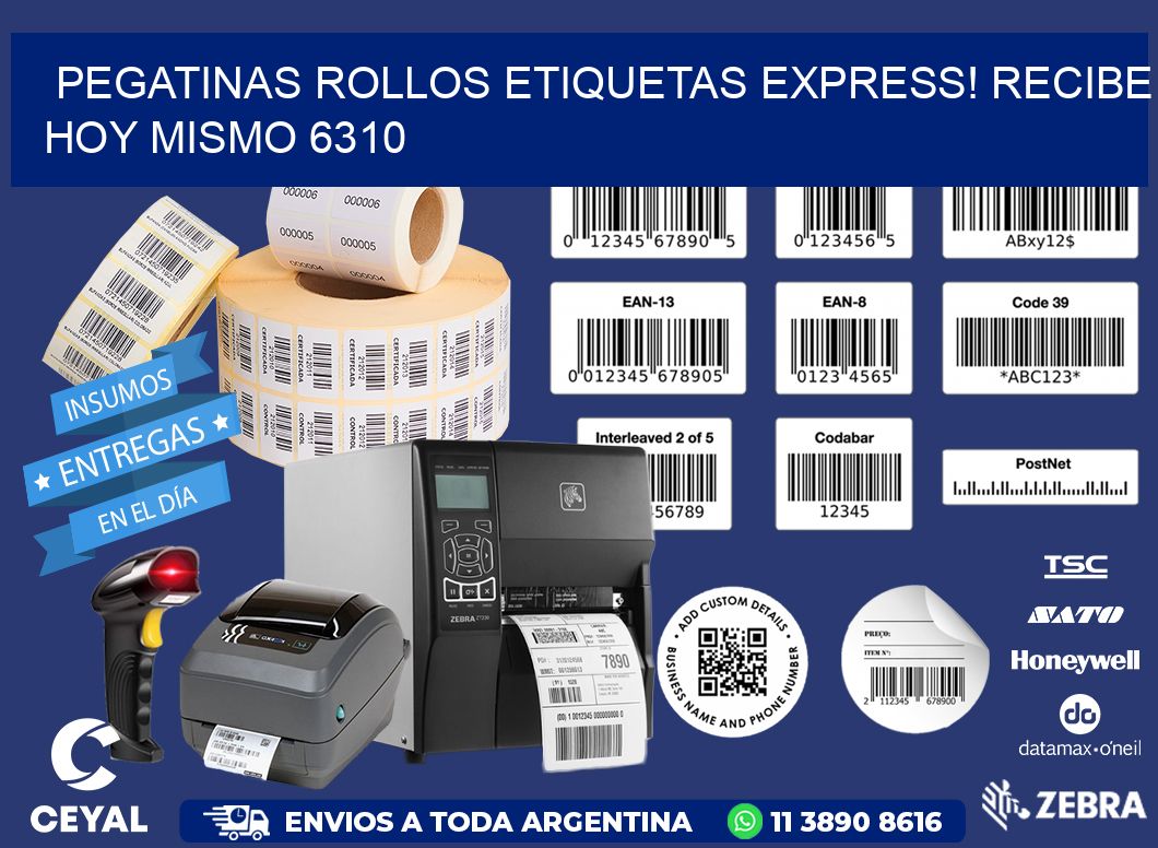 Pegatinas rollos etiquetas Express! Recibe Hoy Mismo 6310