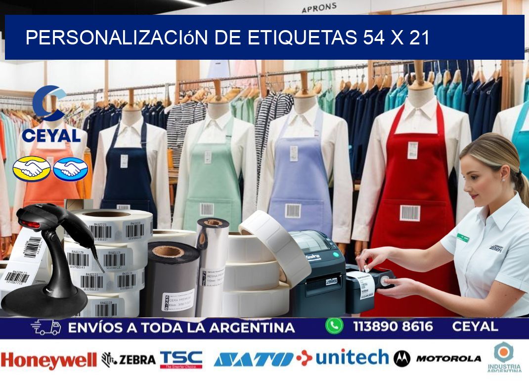 Personalización de etiquetas 54 x 21