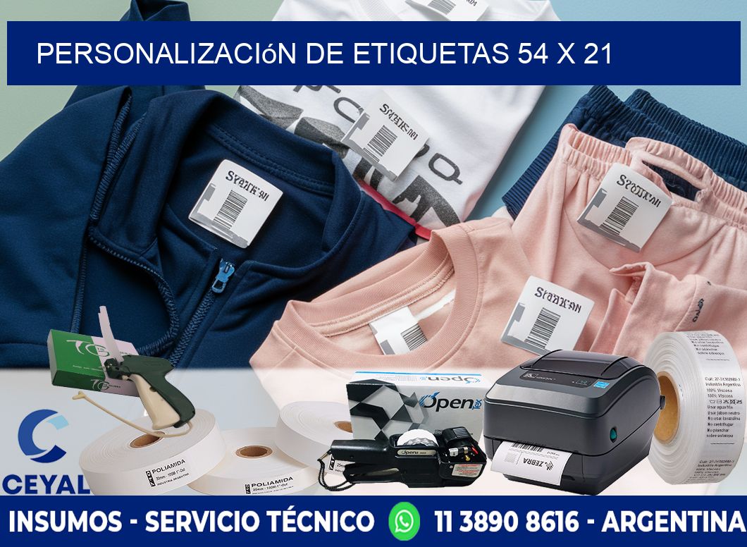 Personalización de etiquetas 54 x 21