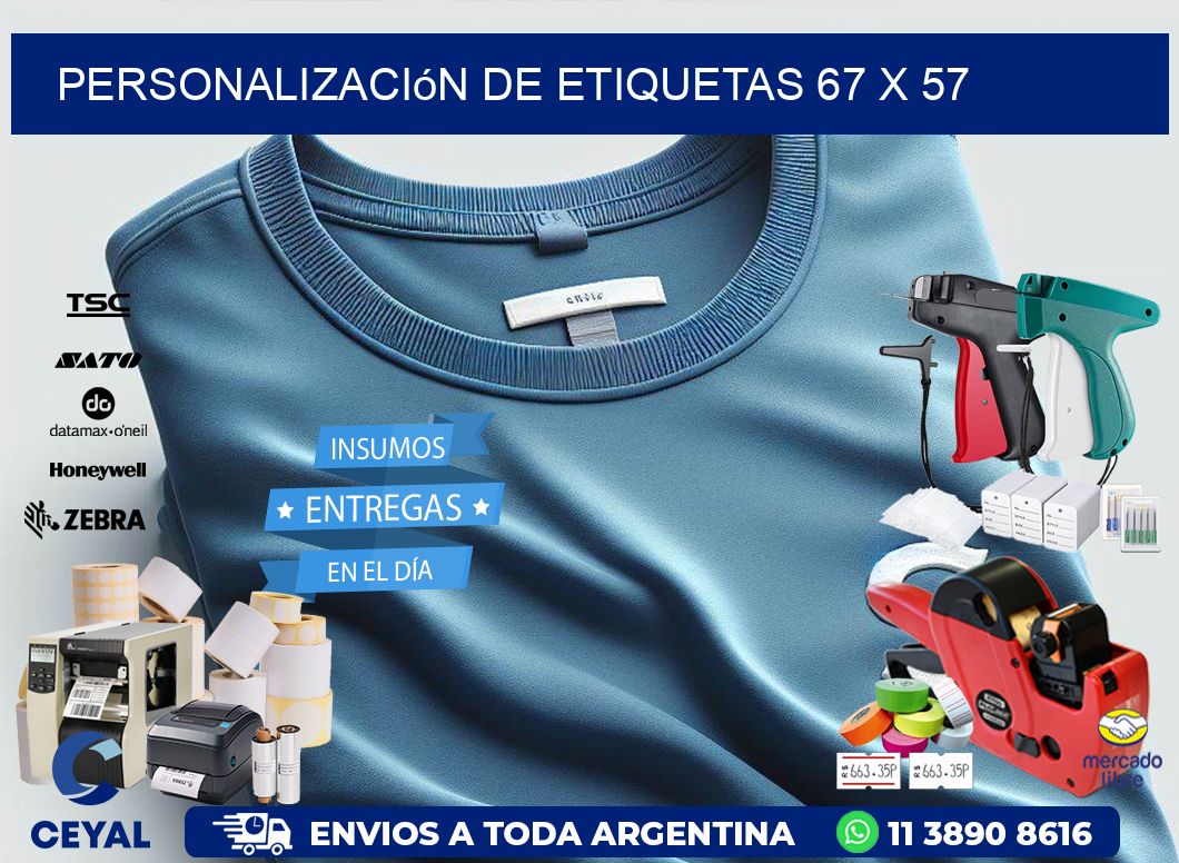 Personalización de etiquetas 67 x 57