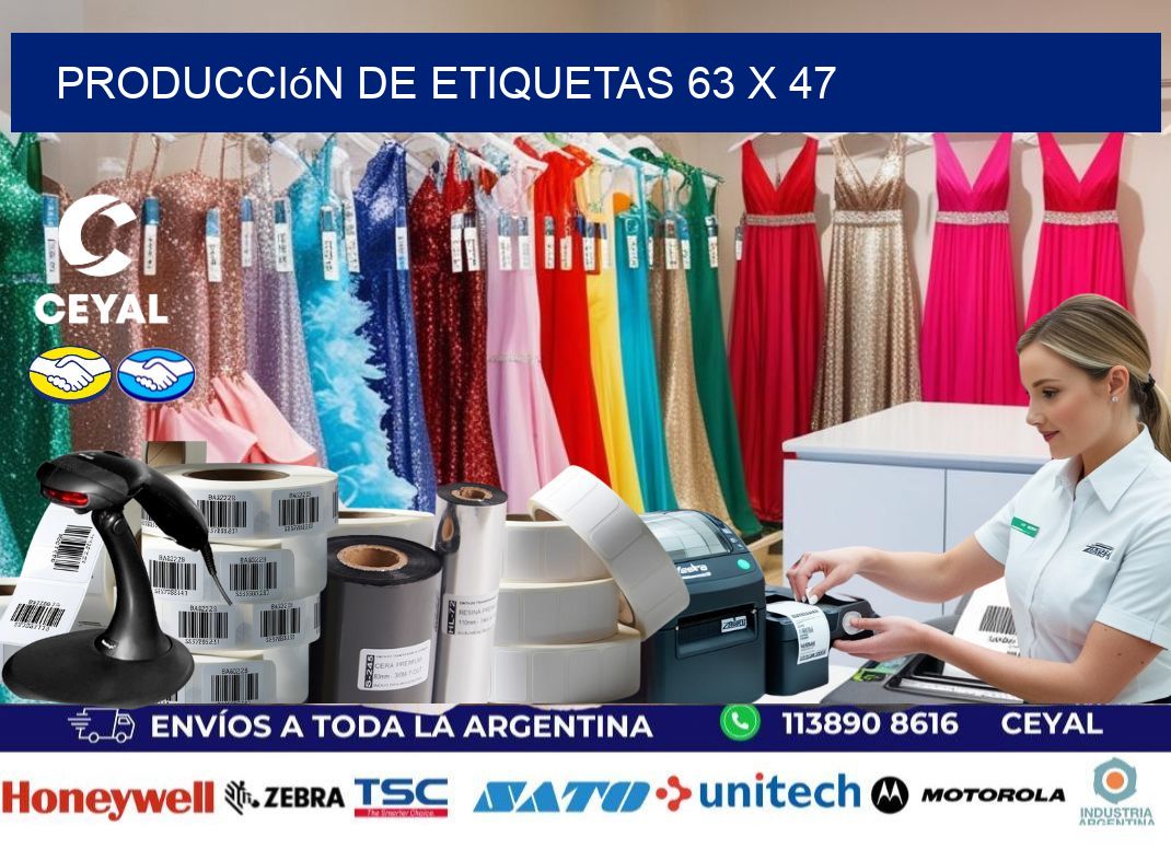 Producción de etiquetas 63 x 47