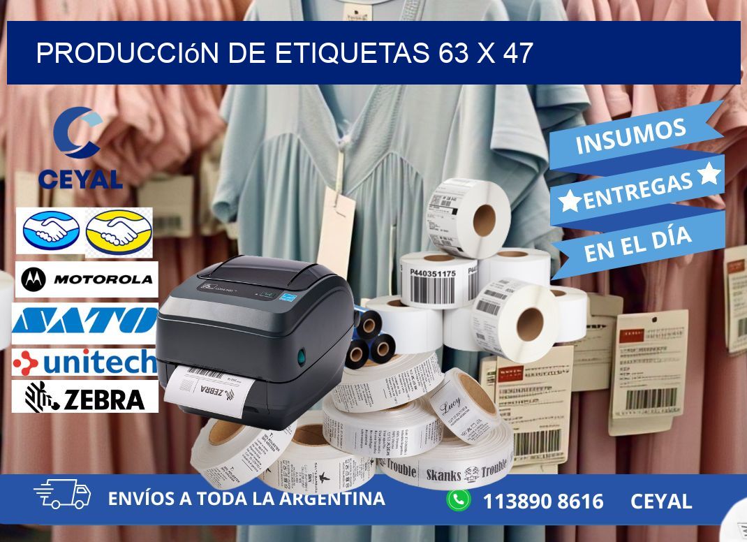 Producción de etiquetas 63 x 47