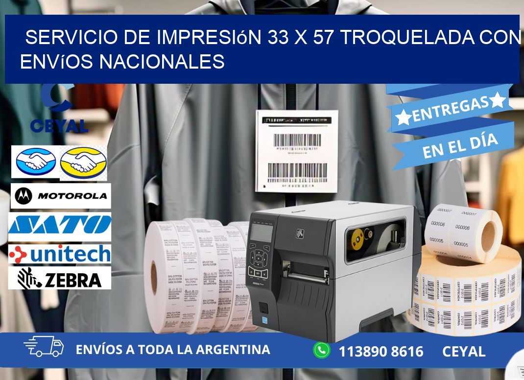 Servicio de impresión 33 x 57 troquelada con envíos nacionales