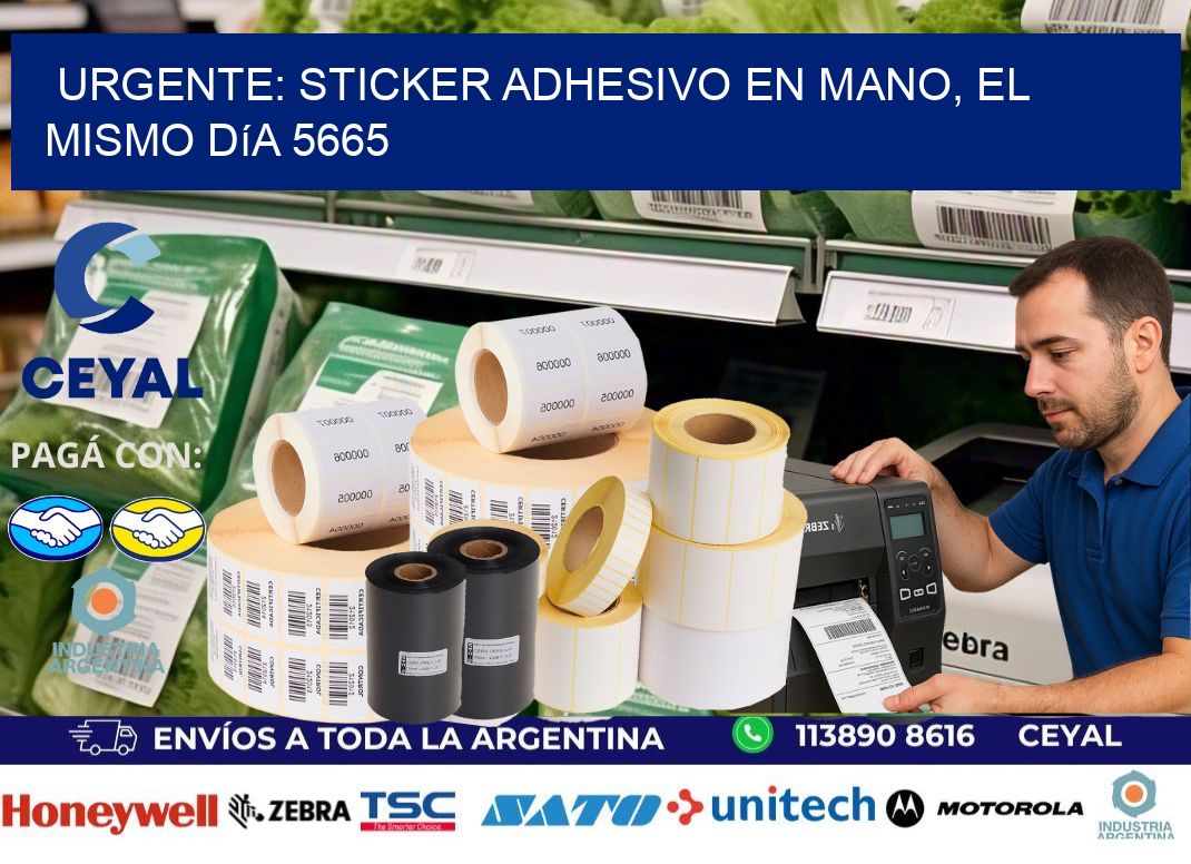 Urgente: Sticker adhesivo en Mano, el Mismo Día 5665