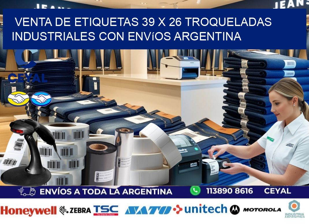 Venta de etiquetas 39 x 26 troqueladas industriales con envíos Argentina