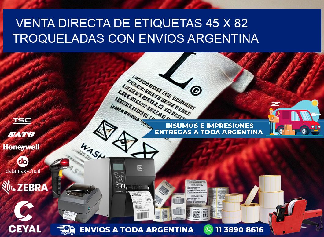 Venta directa de etiquetas 45 x 82 troqueladas con envíos Argentina