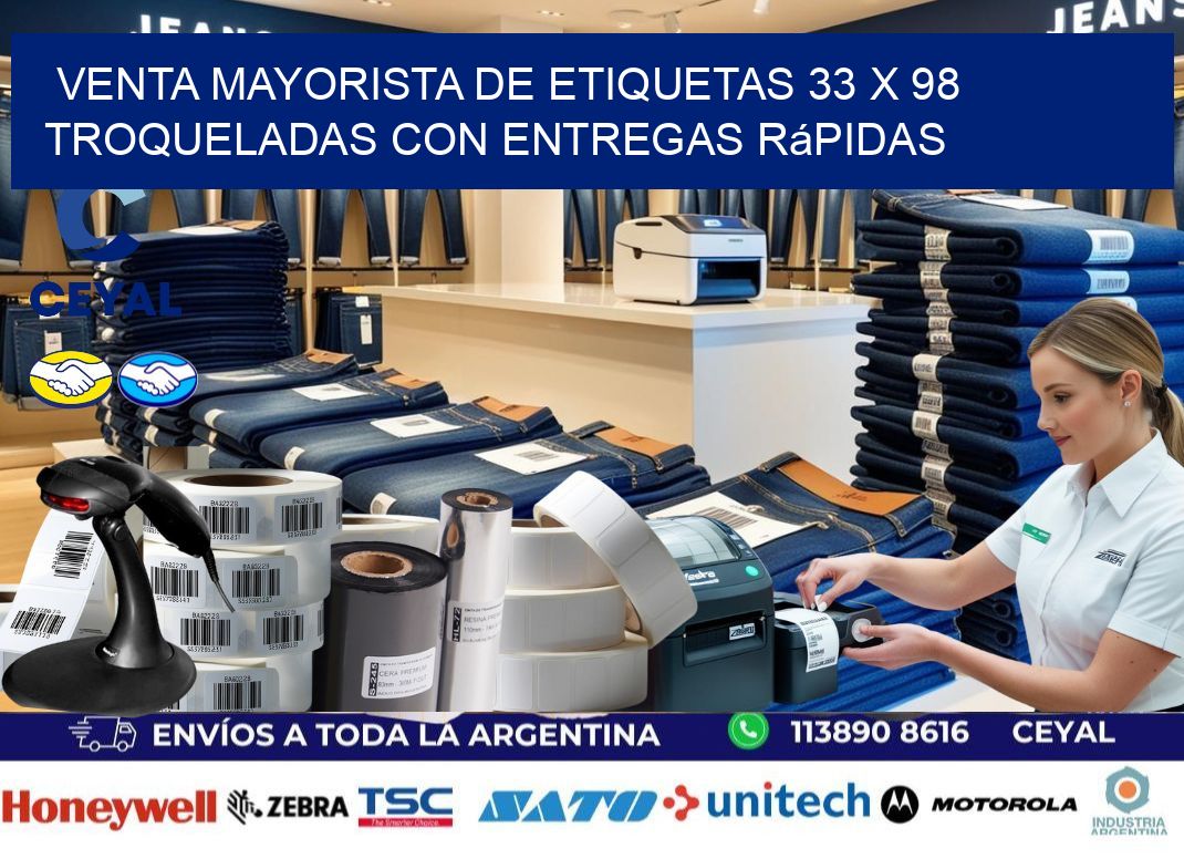Venta mayorista de etiquetas 33 x 98 troqueladas con entregas rápidas