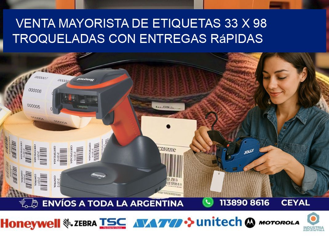 Venta mayorista de etiquetas 33 x 98 troqueladas con entregas rápidas