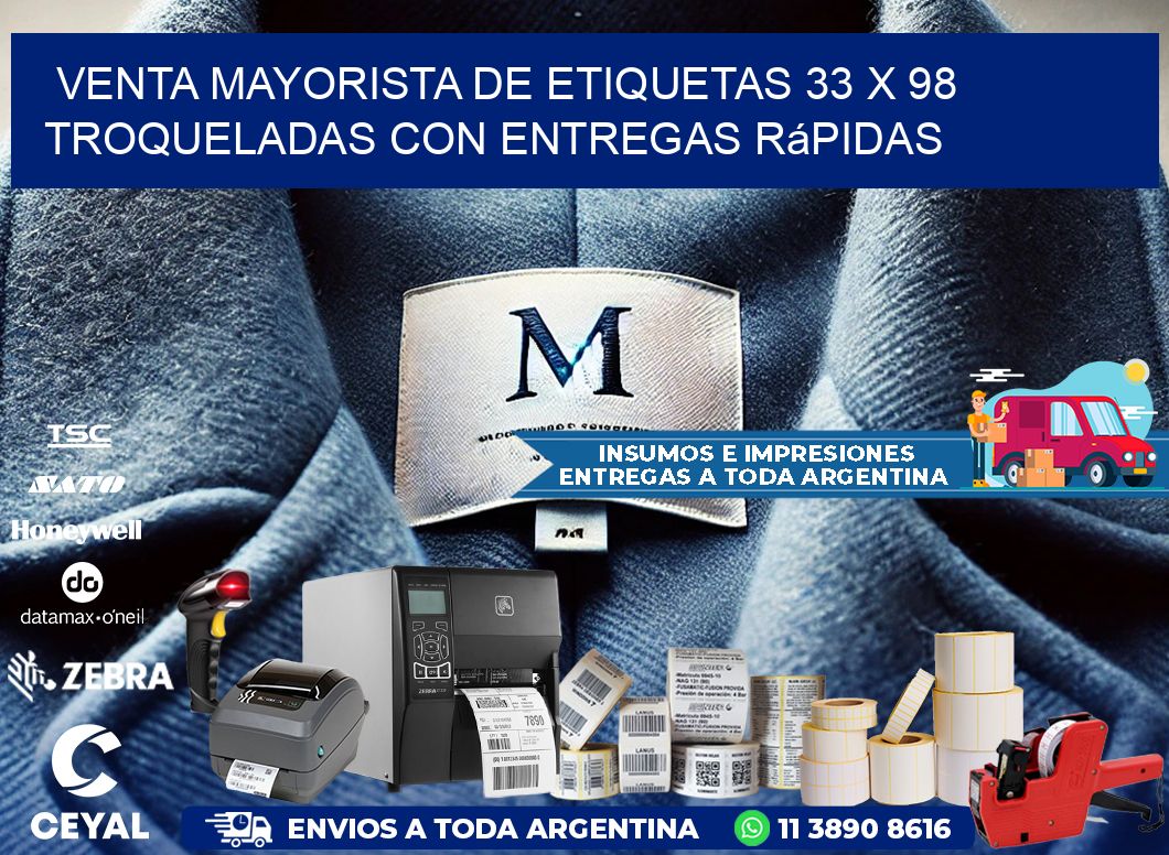 Venta mayorista de etiquetas 33 x 98 troqueladas con entregas rápidas