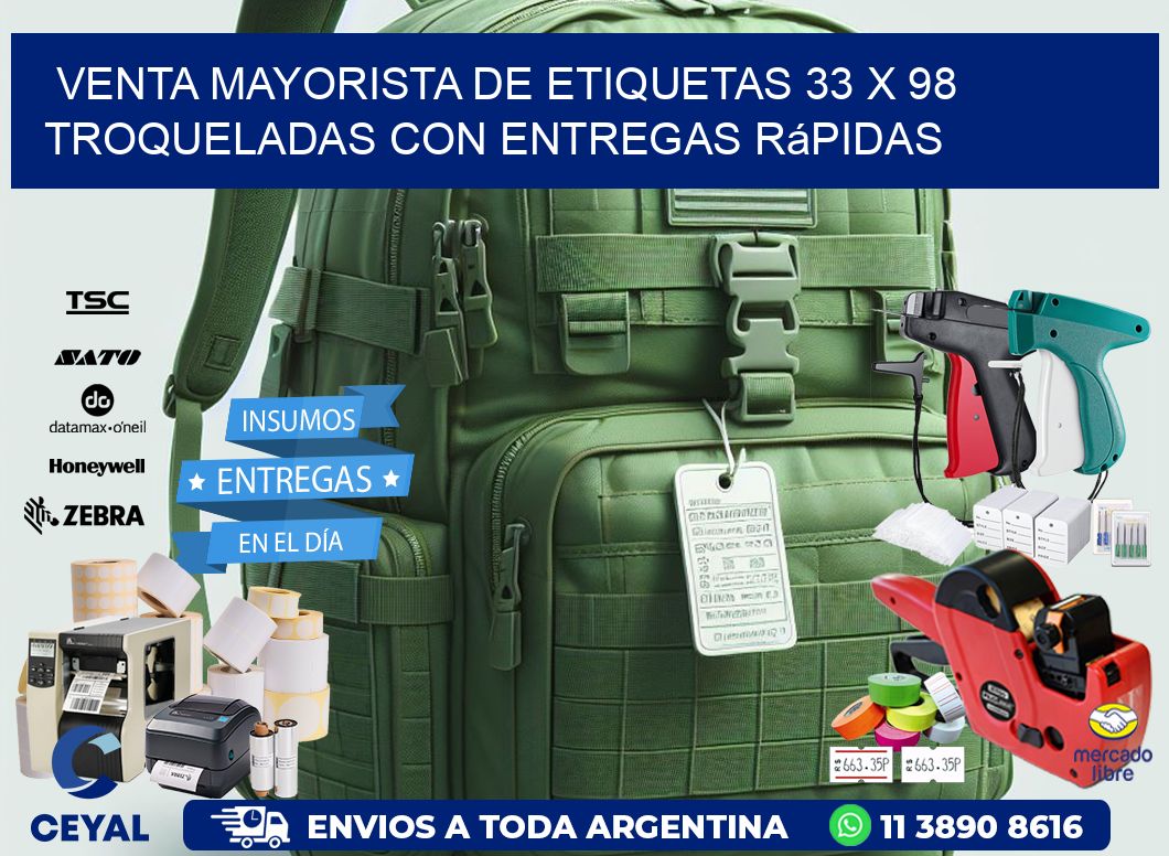 Venta mayorista de etiquetas 33 x 98 troqueladas con entregas rápidas