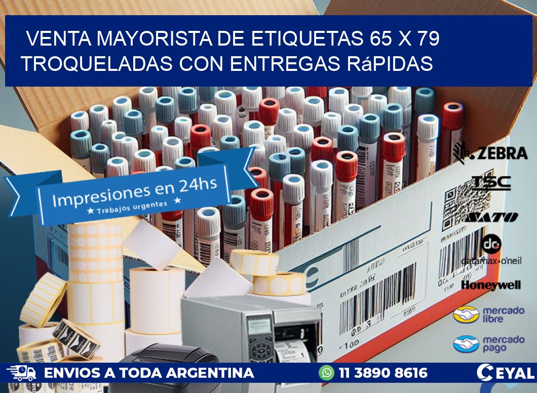 Venta mayorista de etiquetas 65 x 79 troqueladas con entregas rápidas