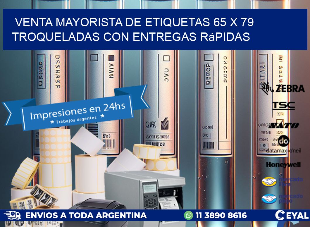 Venta mayorista de etiquetas 65 x 79 troqueladas con entregas rápidas