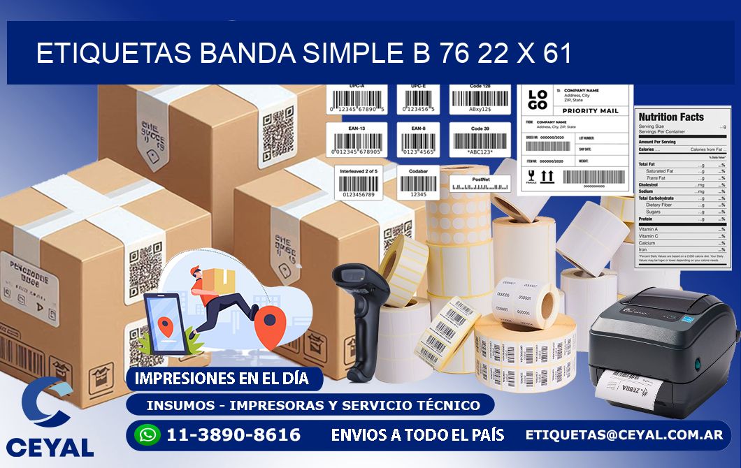 etiquetas banda simple b 76 22 x 61