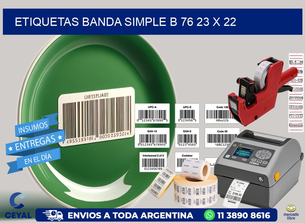 etiquetas banda simple b 76 23 x 22