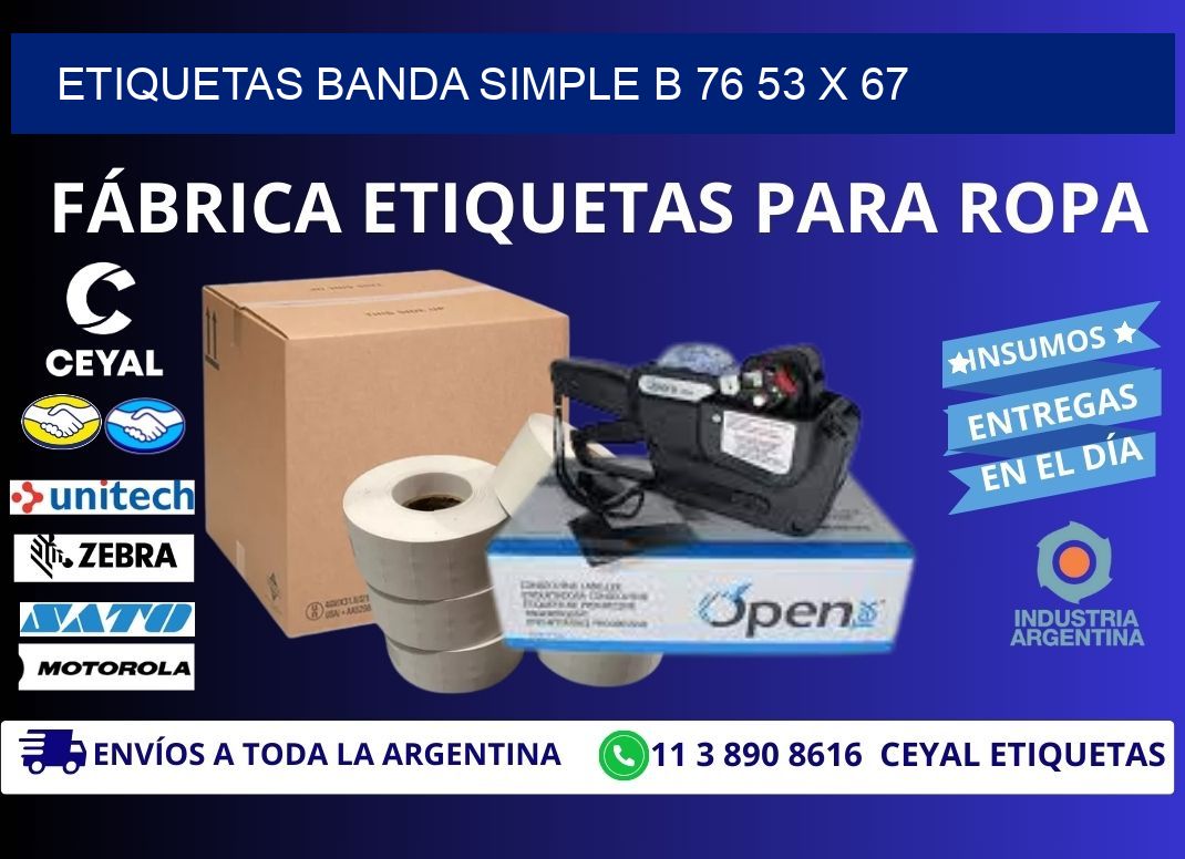 etiquetas banda simple b 76 53 x 67