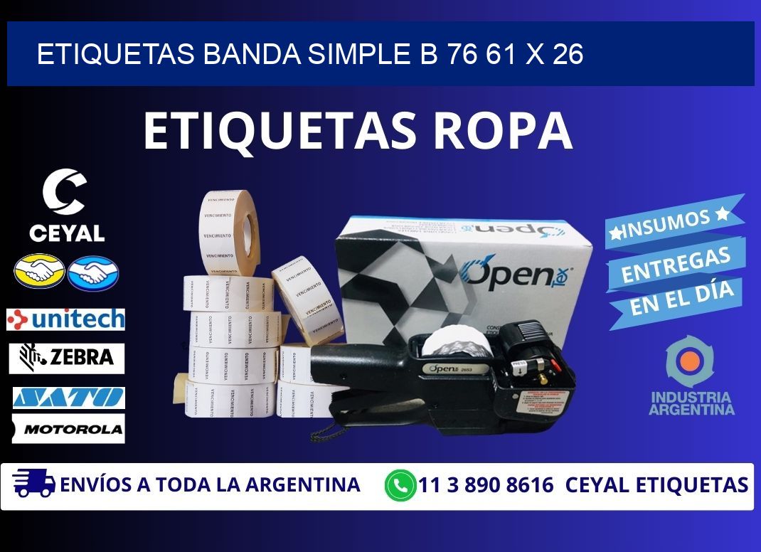 etiquetas banda simple b 76 61 x 26