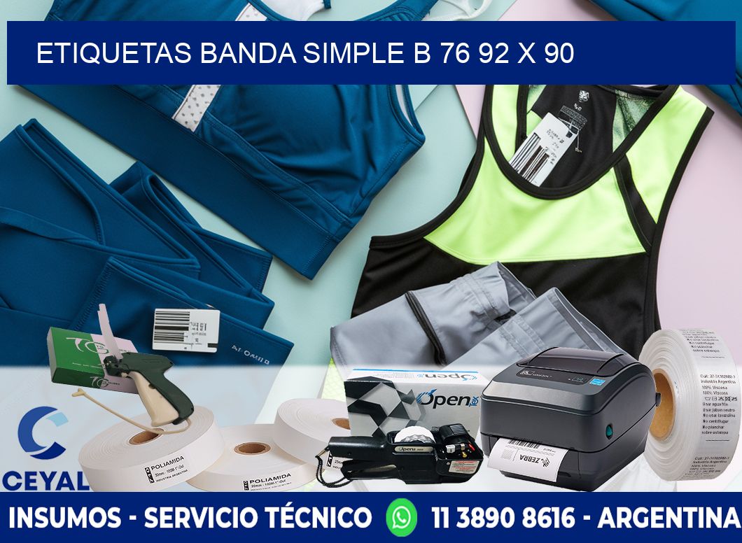 etiquetas banda simple b 76 92 x 90